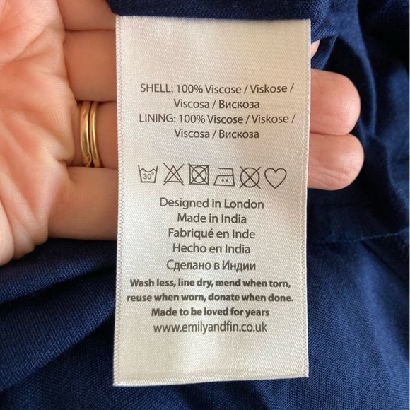 Emily and Fin Flora Freesia Retro 40’s Dress Sz UK 8 US 4 XS Navy Floral - Picture 6 of 14